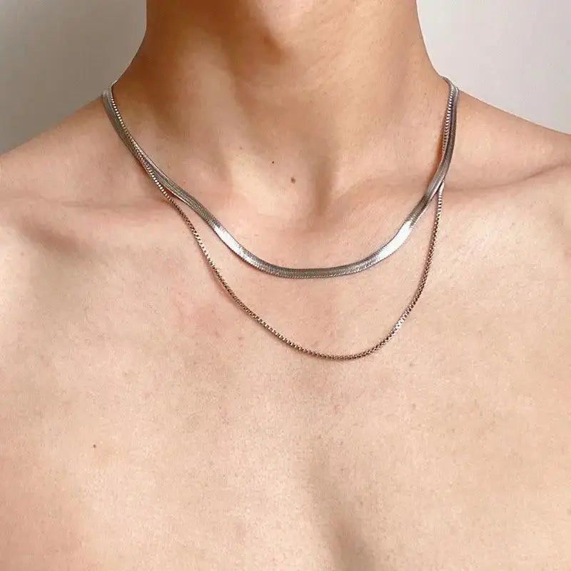 Luxury designer 925 Sterling Silver Flat snake box chain necklace for Men Women wedding fashion jewelry accessories gifts