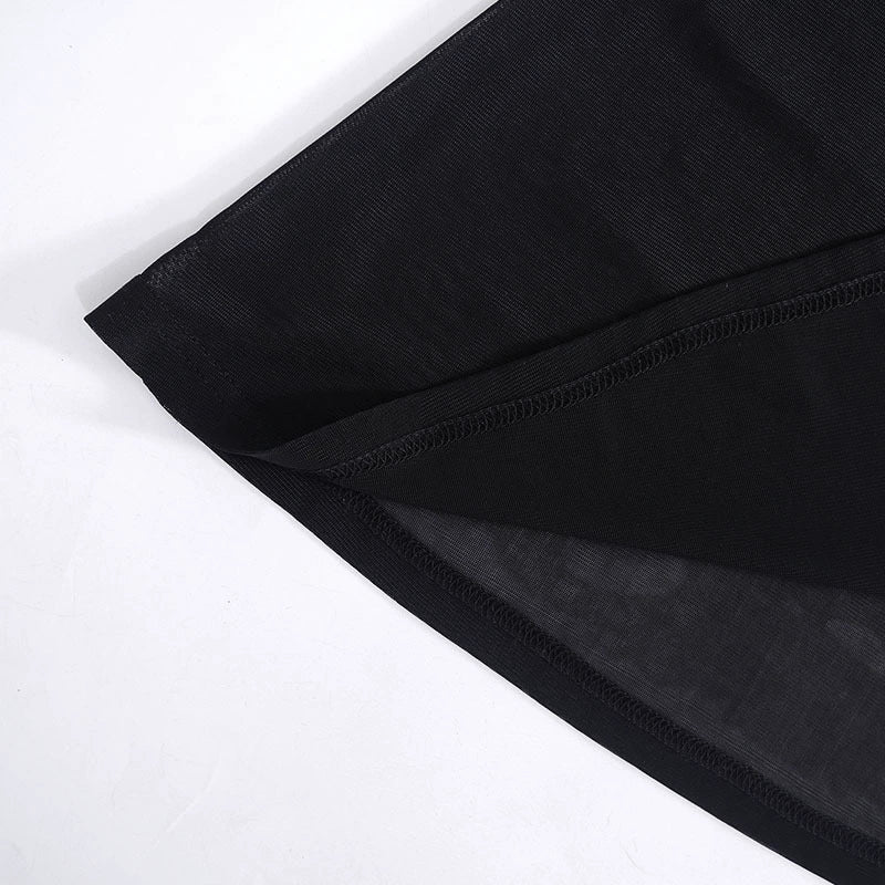 Transition Sexy Zone Black Sheer Mesh Sexy Temperament Split Long Dress Hot Spring Bikini Blouse Pure Desire Style