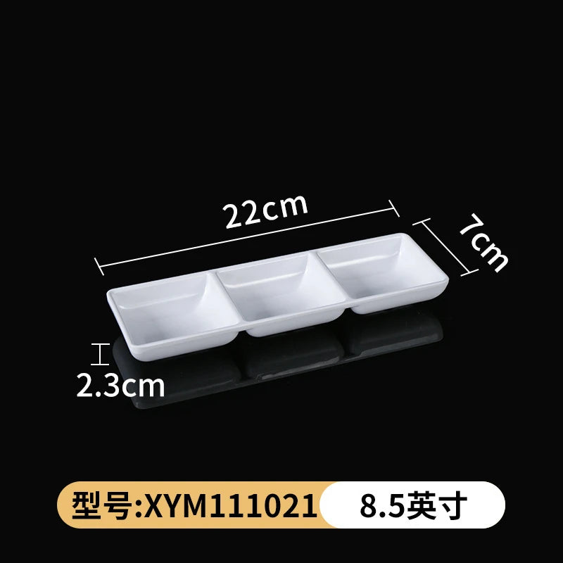 White Melamine Dipping Saucer Soy Vinegar Saucer Japanese Tableware Kitchen Seasoning Dish Scallion Garlic Plate for Restaurant