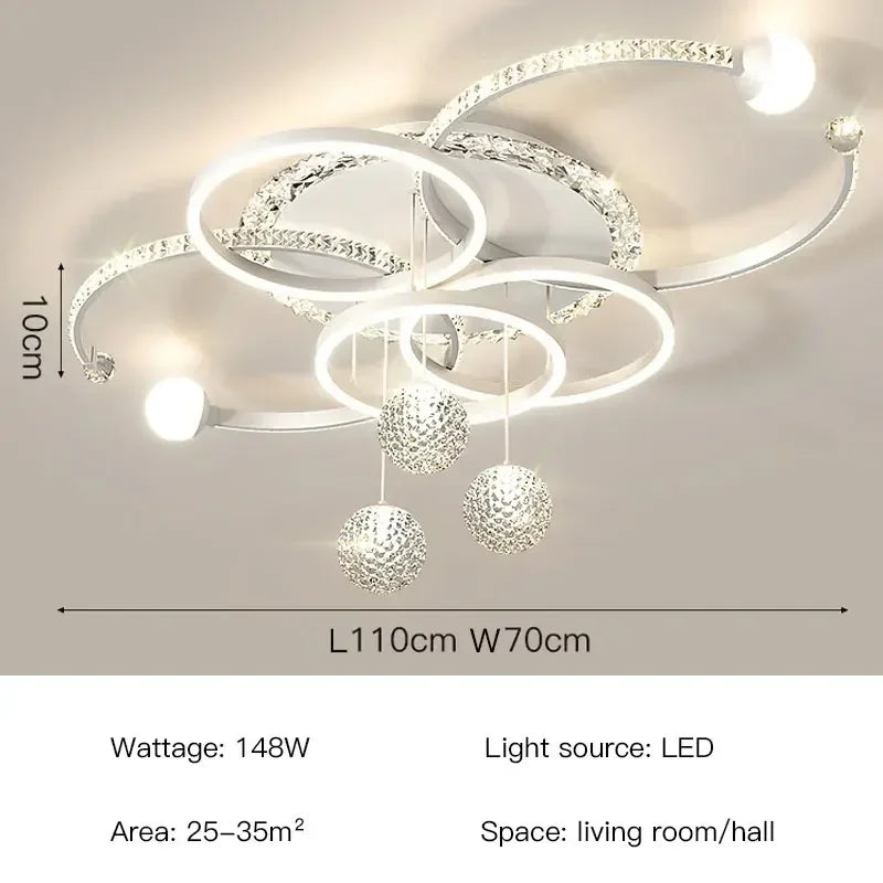 Modern Minimalist LED Ceiling Light Personalized Creative Ring Living Room Lights Gold Atmosphere Bedroom Study Chandelier
