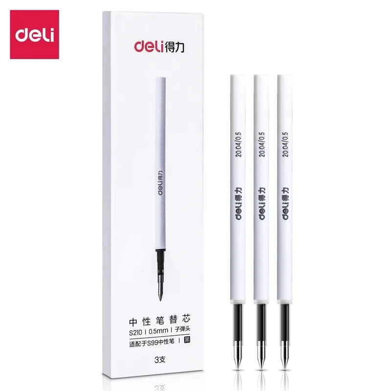 DELI Metal Sign Pen 0.5mm Gel Ink Pens Golden Silver Color Metallic Writing Pen Office Supplies