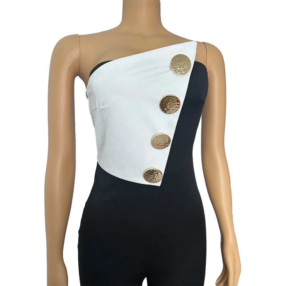 Elegant Jumpsuits for Women 2025 Spring Summer Sexy Spicy Girl Party Button Overalls Streetwear Women's Jumpsuit Pants Fashion