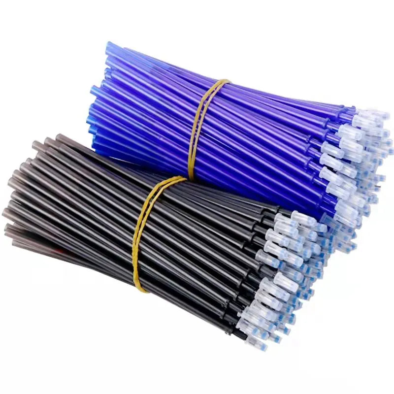 30/50/100Pcs/Lot 0.5mm Gel Pen Erasable Pen Refill Rod Set Blue Black Ink Shool Washable Handle Writing Stationery Supplies