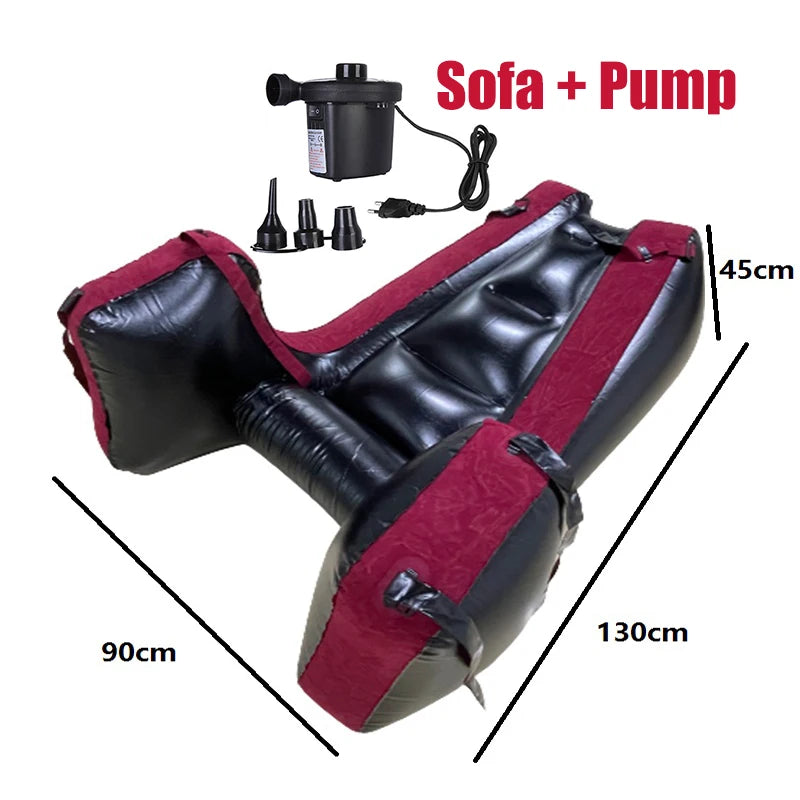 Love Seat Pillow For Positions Inflatable Seats Pillow For Couple Pvc Furniture Inflatable Portable Fun Exotic Red Sofa Bed