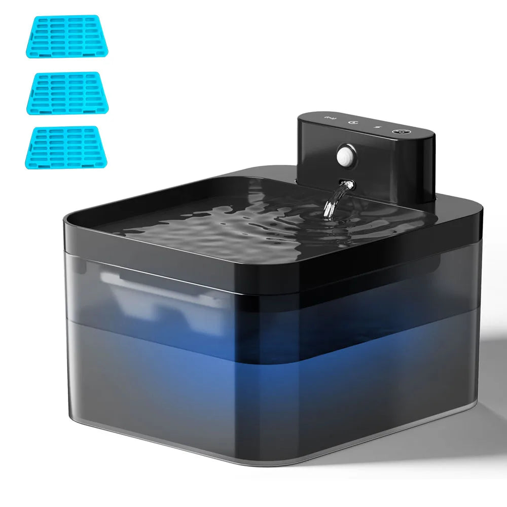 Cordless Automatic Cat Water Fountain USB Cable/Battery Powered Smart Motion Sensor Silent Water Pump Circulation Filtration