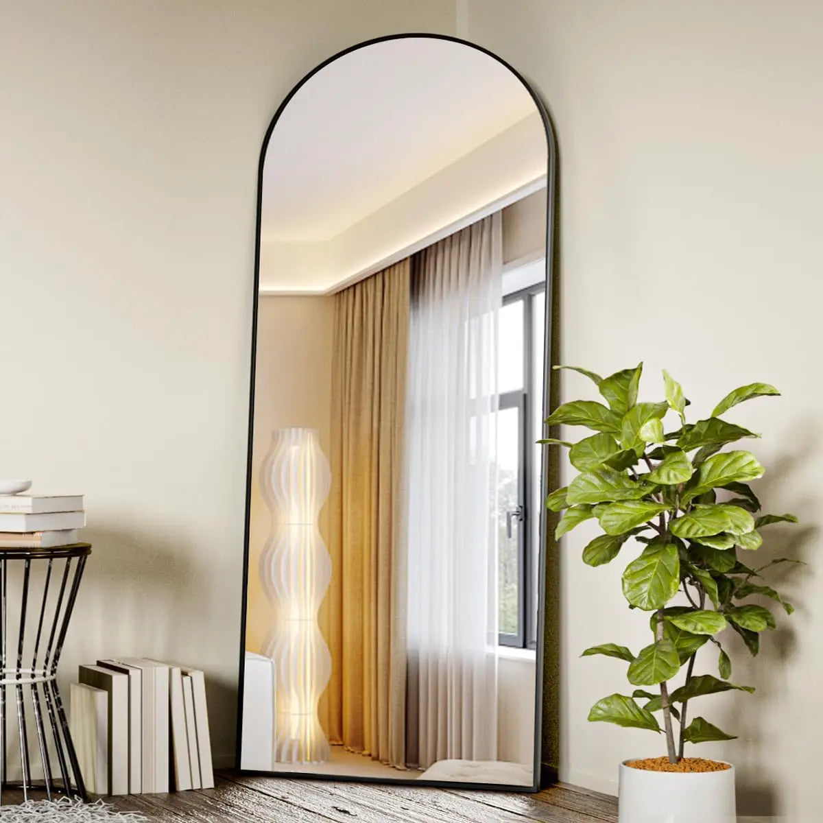 Arched Full Length Mirror, 71"x26" Full Body Floor Mirror Standing Hanging or Leaning Wall, Full Body Mirror with Stand