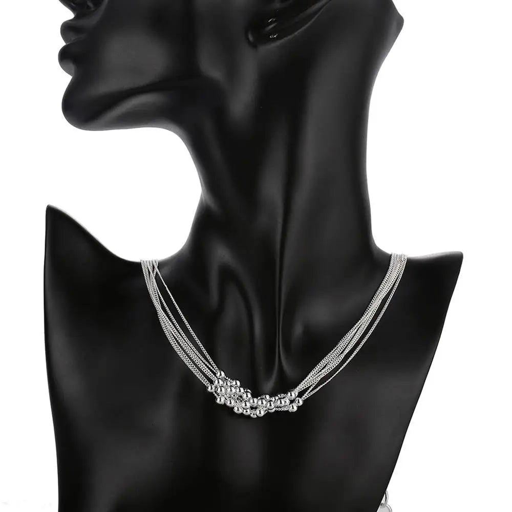 925 Sterling Silver elegant Grape beads Bracelet necklace earrings Jewelry set for women Fashion Party wedding accessories Gifts