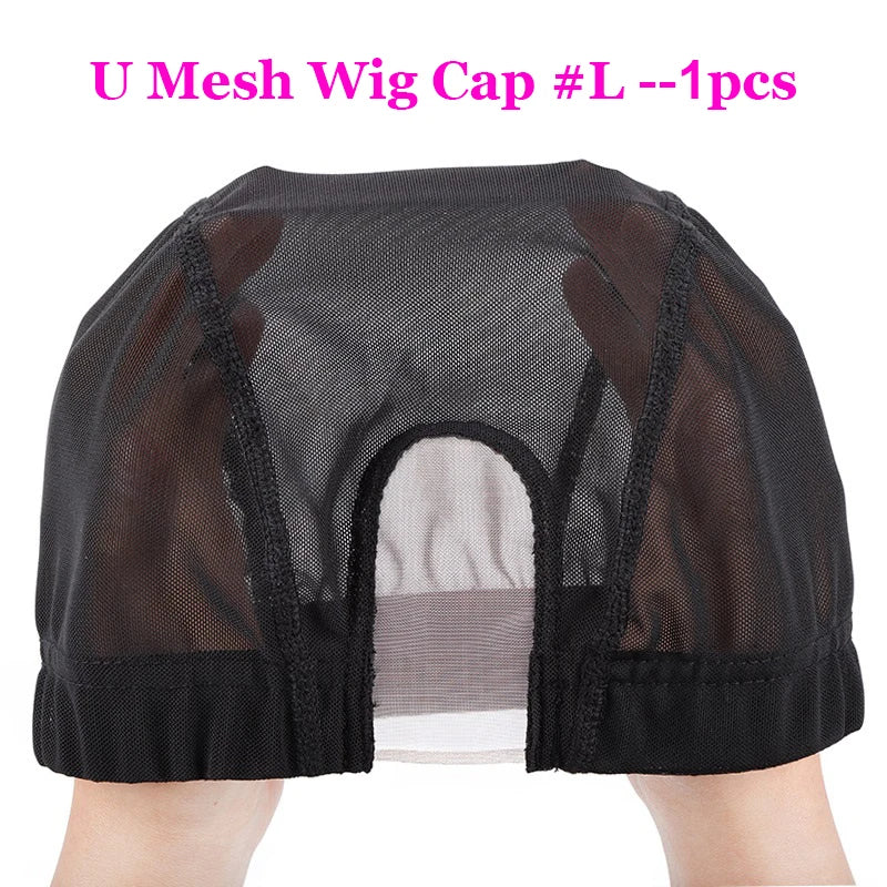 S/M/L Elastic Glueless Wig Cap With U Part Lace For Wig Making Easier Sew In Hair Stretchable Weaving Cap Hairnet Wig Liner 1Pcs
