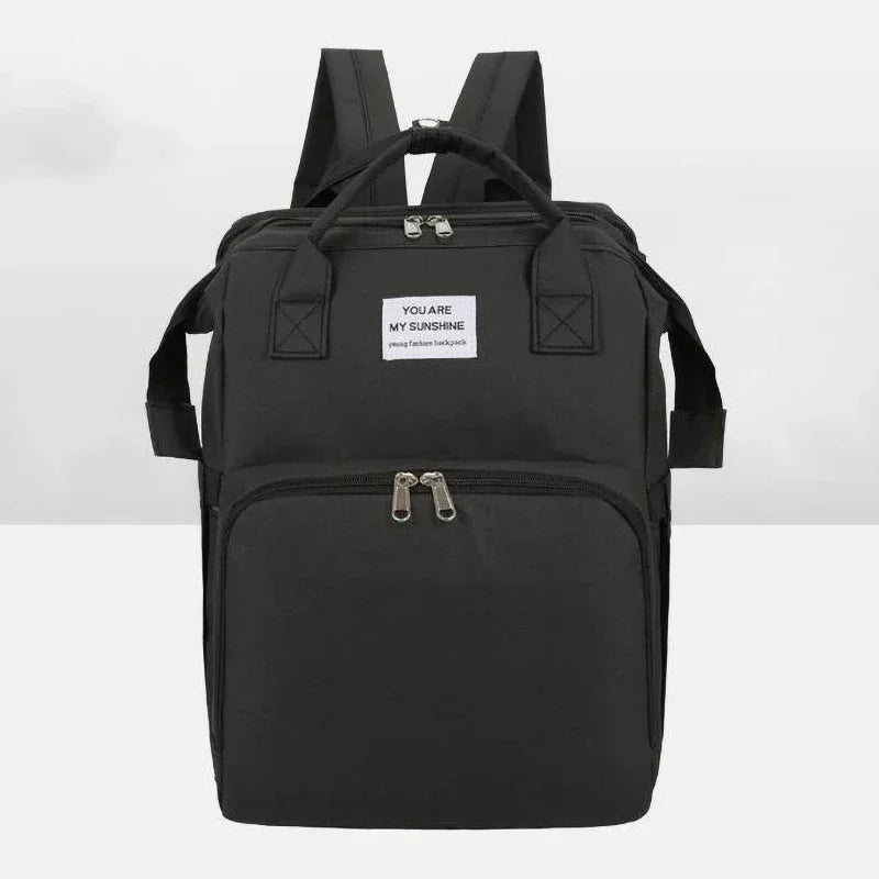 Fashion Mommy Backpack Multifunction Foldable Baby Bed Bags Large Capacity Portable Milk Bottle Diaper Double Shoulder Mom's Bag