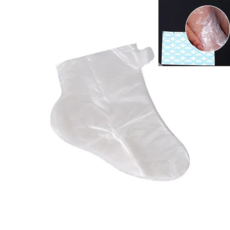 100PCS Transprent Disposable Foot Bags Detox SPA Covers Pedicure Prevent Infection Remove Chapped Foot Care Tools Bath Wipe
