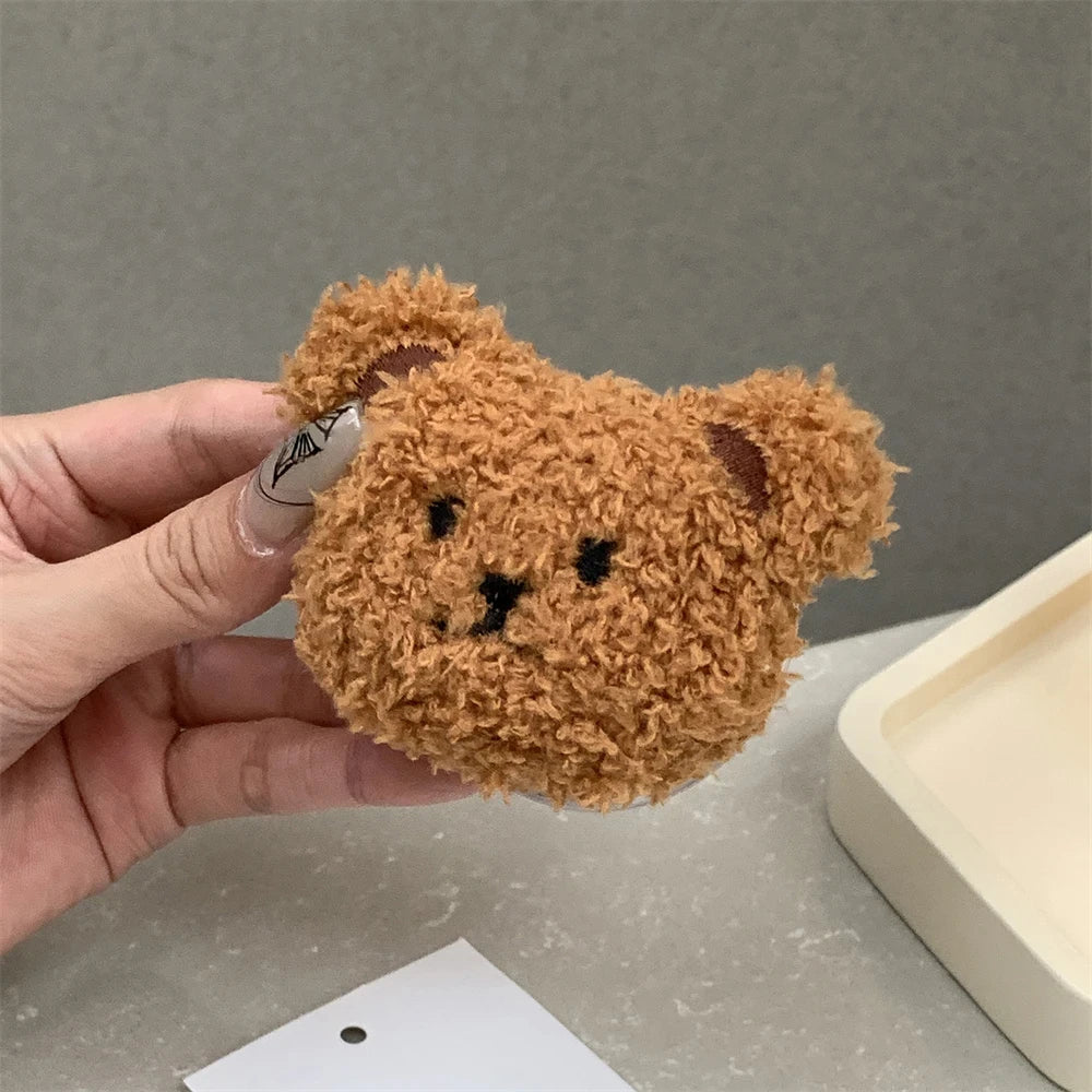 Korea 3D Cute Warm Plush Bear For Magsafe Magnetic Phone Griptok Grip Tok Stand For iPhone Wireless Charging Holder Bracket Ring