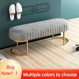 Ottomans Long Sofa Bench, Nordic Fabric Shoe Changing Bench, Home Doorway Corridor Fitting Room Chair