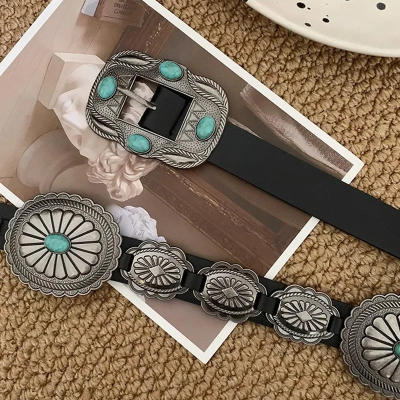 Rock Retro Heavy metal band cowboy cowgirl Ladie's Belts Waist Decorative Girdle Hit hot Pung Pu Leather For Jeans Accessories