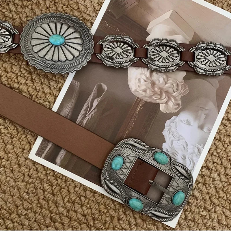 Rock Retro Heavy metal band cowboy cowgirl Ladie's Belts Waist Decorative Girdle Hit hot Pung Pu Leather For Jeans Accessories