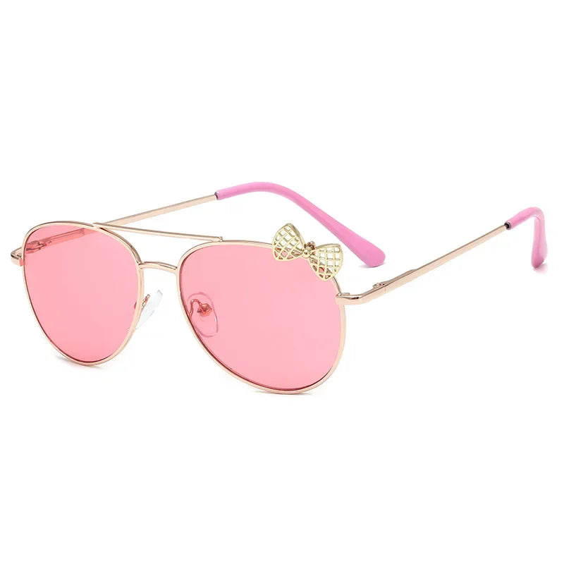 Kids Cute Sunglasses Metal Frame Children Sun Glasses Fashion Girls Outdoor Cycling Goggles Party Eyewear Photography Supplies