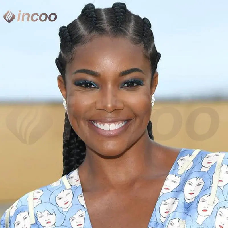 Wear and Go Glueless Wig Synthetic Full Lace Cornrow Braided Wigs Jumbo Box Braids Wig For Black Women Faux Locs Braiding Wigs