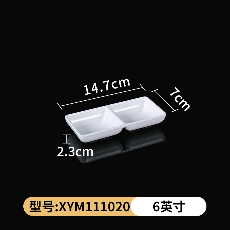 White Melamine Dipping Saucer Soy Vinegar Saucer Japanese Tableware Kitchen Seasoning Dish Scallion Garlic Plate for Restaurant