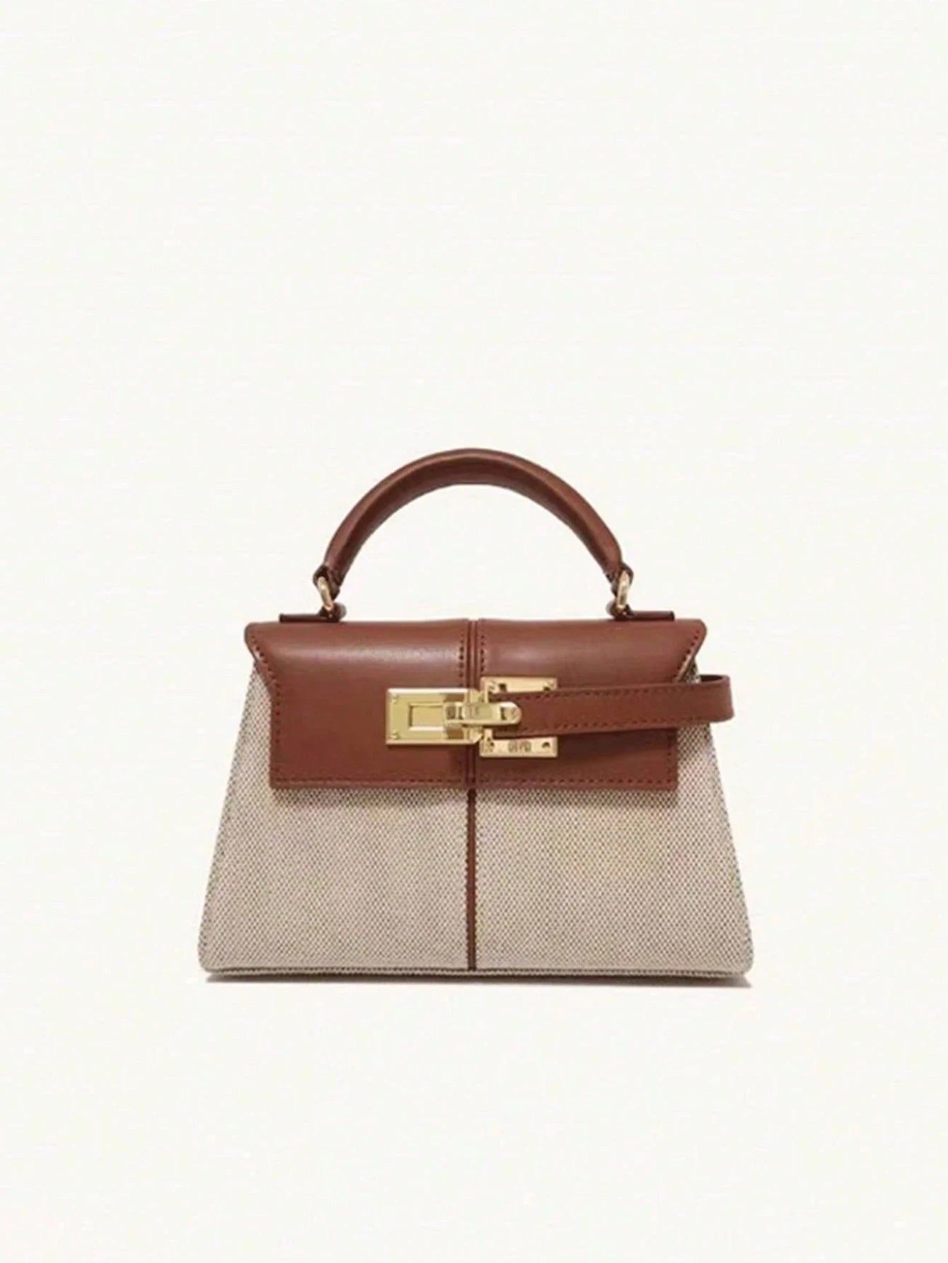 Fashion classicsolid color pu waterproof fabric, diamond lattice splicing design chain square bag, twist lock opening and closin