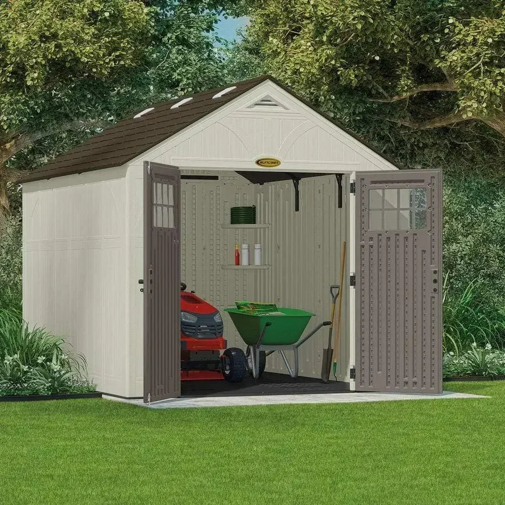 8' x 10' Heavy-Duty Resin Tremont Storage Shed, Sand