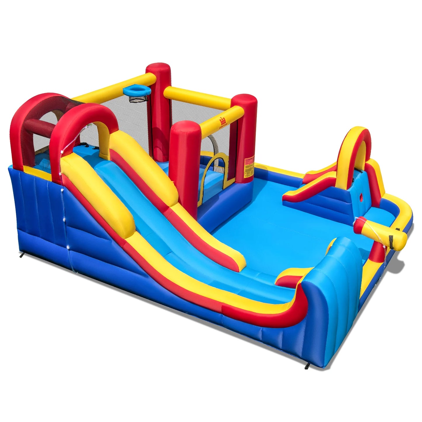 Inflatable Water Slide Giant Kids Water Park w/ Double Slides without Blower