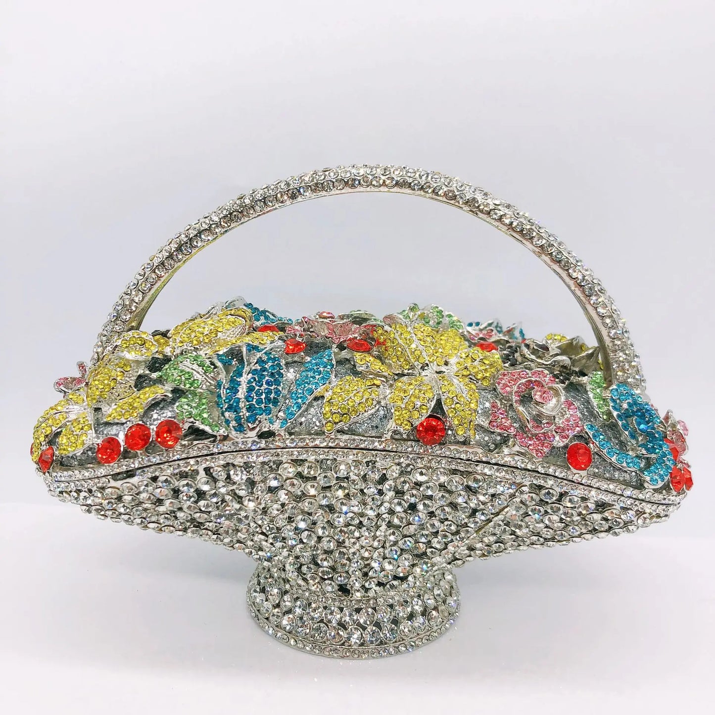 The New Diamond-Encrusted Dinner Baskets Bag Women's Handbag Cross-Body Evening Clutch Flower Elegant Bags Vintage Crystal Bags