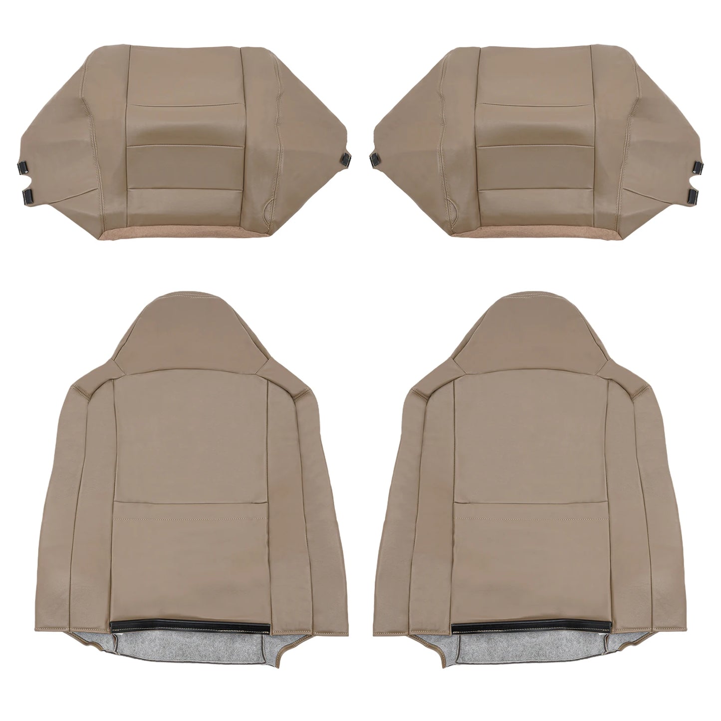 Tan and Grey PU Car Seat Covers For Ford F250 F350 Seat Covers Waterproof and Scratch-resistant,