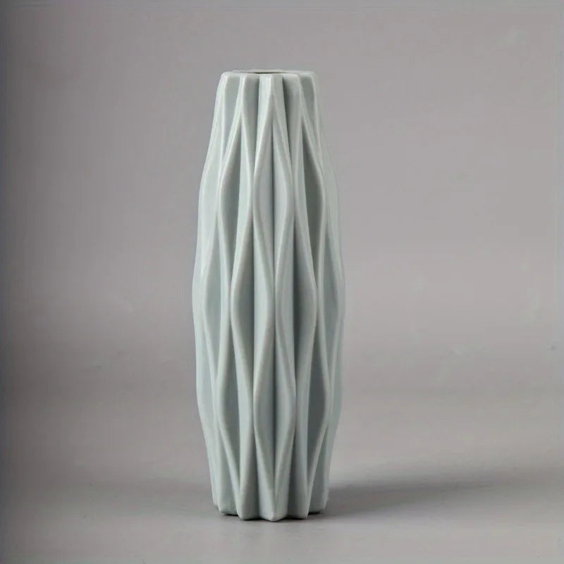 1 Stück Diamant-Kunststoffvase, Imitation Keramik Blumentopf, dick und langlebig, geeignet für Wohnzimmer, Schlafzimmer, Heimdekoration im Urlaub