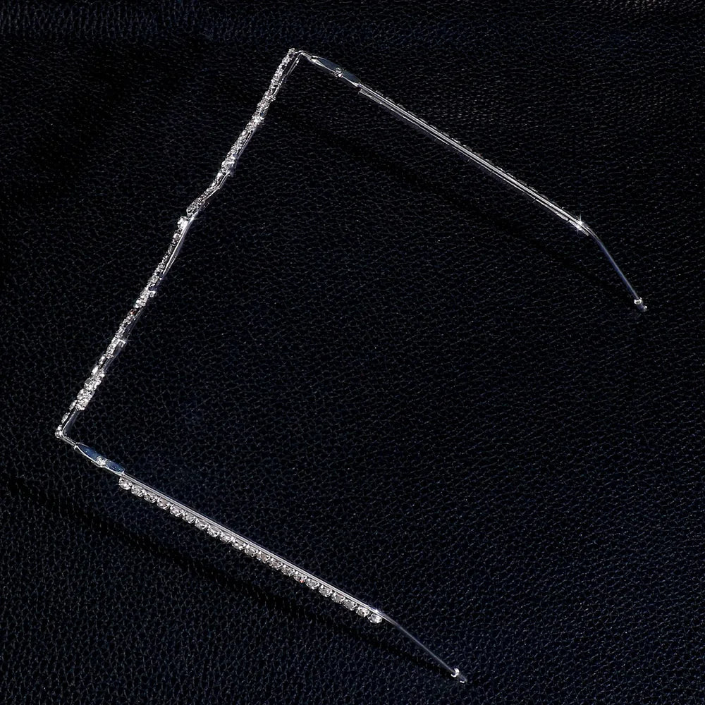 Fashion Design Rhinestone Heart Glasses Frame No Lens Decoration Rave Accessories Crystal Face Jewelry Eye Wear for Women Gift