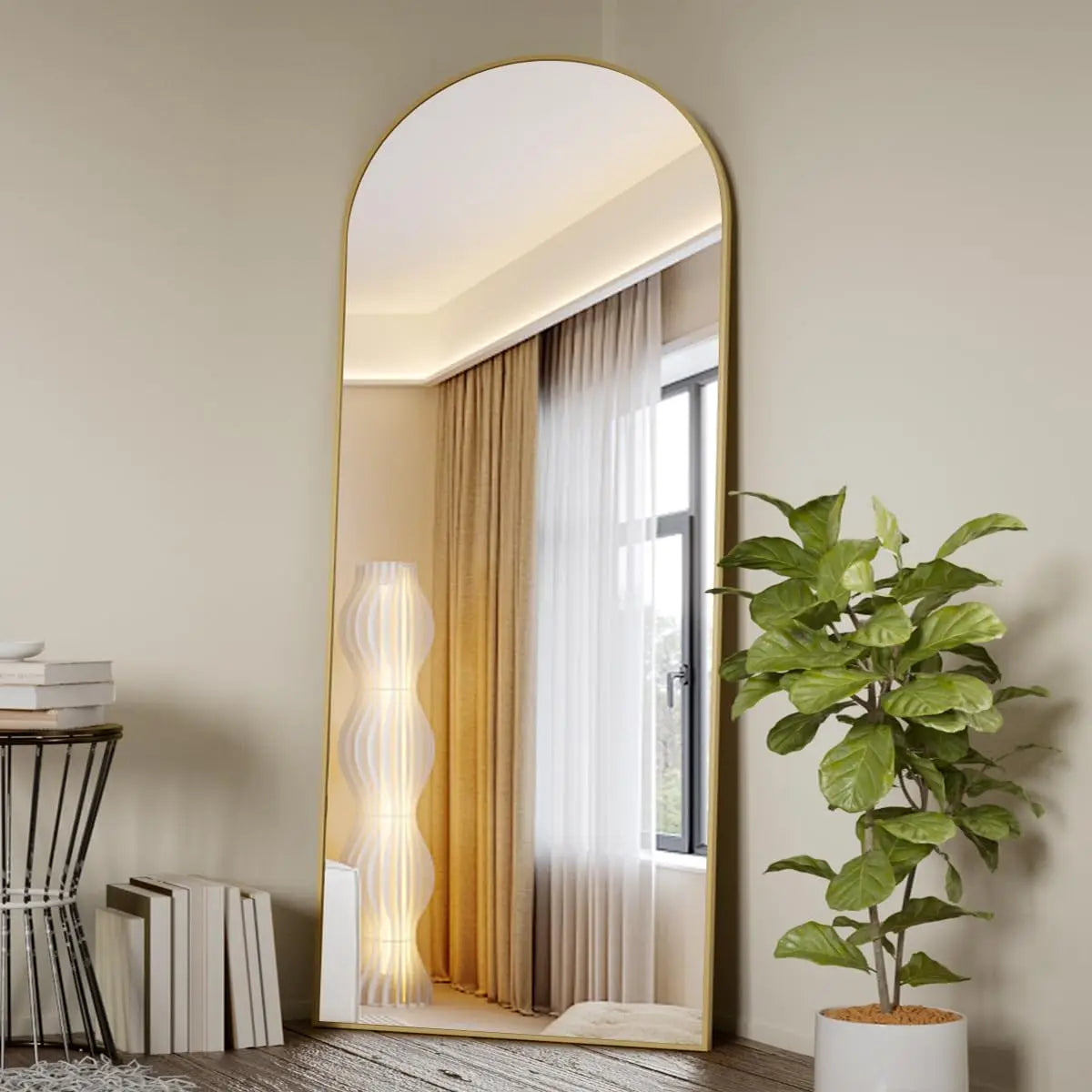 Arched Full Length Mirror, 71"x26" Full Body Floor Mirror Standing Hanging or Leaning Wall, Full Body Mirror with Stand
