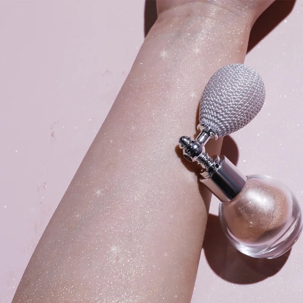 Diamond Highlighter Powder Spray Waterproof High Gloss Glitter Body Bronzer Highlight Powder Face Contour Illuminator Makeup