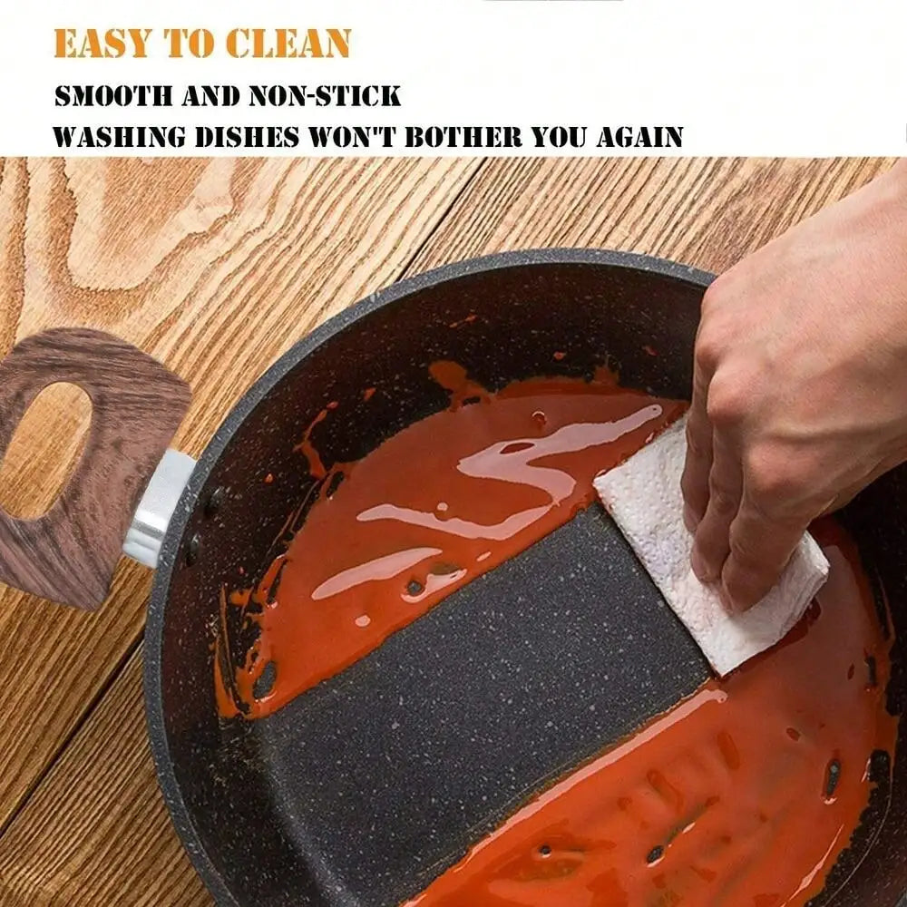 15 Piece Hammered Cookware Set Nonstick Granite Coated Pots and Pans Set