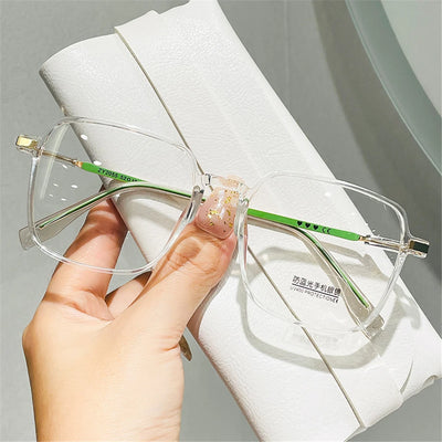 Retro Eckige Anti-Blaulicht-Brille für Damen Stylische klare Fassung Anti-Strahlungs-Brille Transparente Sonnenbrille
