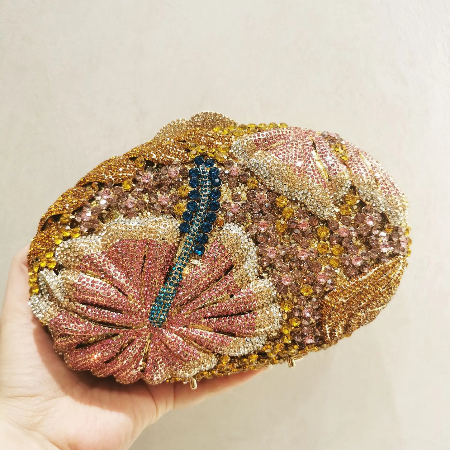 Crystal Wrap Diamond Banquet Clutch Bag Bridal Handbag Flower Rhinestone Evening Bag Metal Chain Diamond Bag Women Vintage Bag