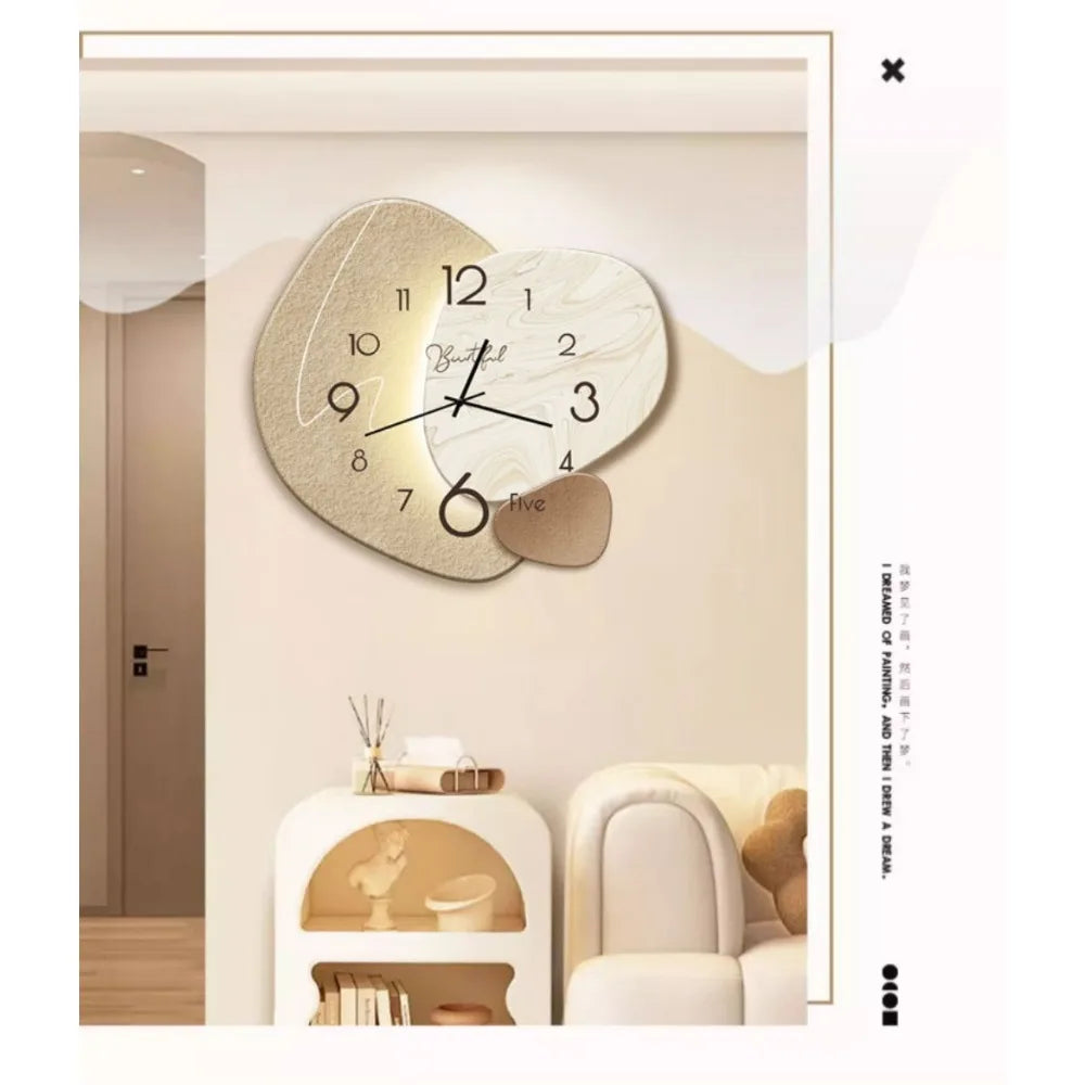 1 Pc Clock Wall Clock Living Room Light Luxury Fashion Simple Modern Decoration Clock Hanging Wall Quartz Restaurant Home