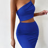 Women's Dresses Solid Sexy Backless One Shoulder Bodycon Dress