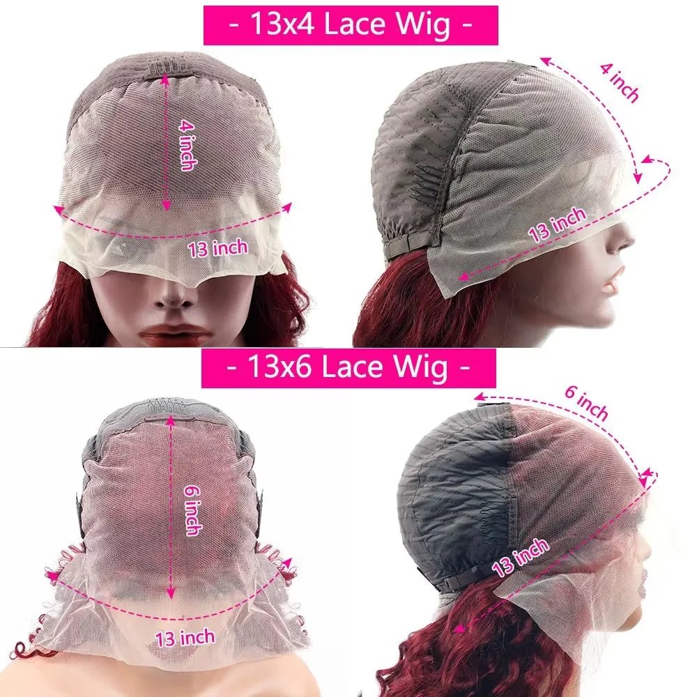 13x6 HD Lace Frontal 220 Density 99J Burgundy Body Wave Human Hair Wig 13x4 Lace Front Brazilian PrePlucked Wigs For Black Women - MAGUSTA BEAUTY