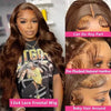 13X6 Hd Lace Frontal Wig Chocolate Brown Human Hair Wigs Body Wave Lace Front Wigs Pre Plucked Brazilian For Black Women 30 Inch - MAGUSTA BEAUTY