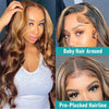 13x6 Highlight Lace Frontal Wig Human Hair Body Wave Ombre Colored Honey Blonde Lace Front Human Hair Wigs For Women Pre Plucked - MAGUSTA BEAUTY