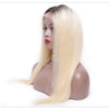 13x6 Lace Frontal Wig Brazilian Straight Human Hair Wig 2 Tone Dark Root 1B 613 Ombre Blonde Lace Front Wigs For Black Women 40" - MAGUSTA BEAUTY