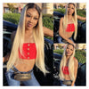 13x6 Lace Frontal Wig Brazilian Straight Human Hair Wig 2 Tone Dark Root 1B 613 Ombre Blonde Lace Front Wigs For Black Women 40" - MAGUSTA BEAUTY