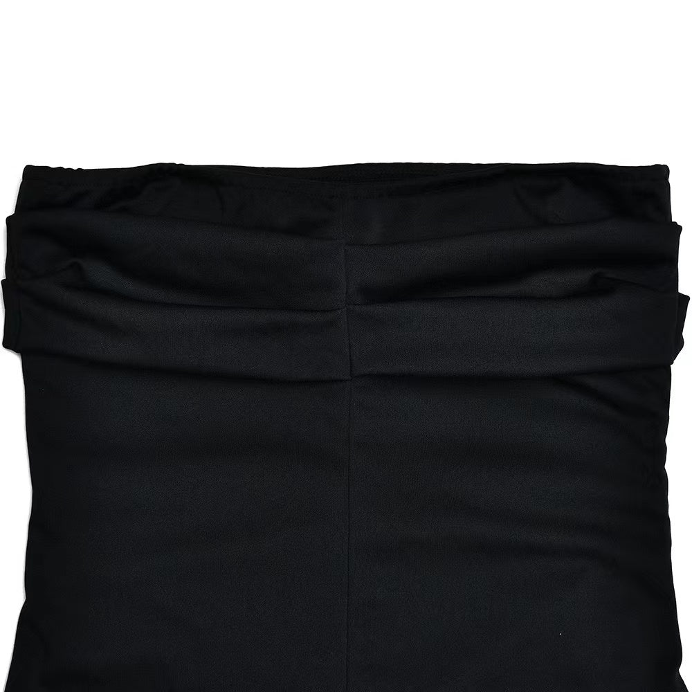 Black Off-shoulder Strapless Backless High Split Maxi Dress For Women Sleeveless Bodycon Club Party Evening Long Dress Clothes
