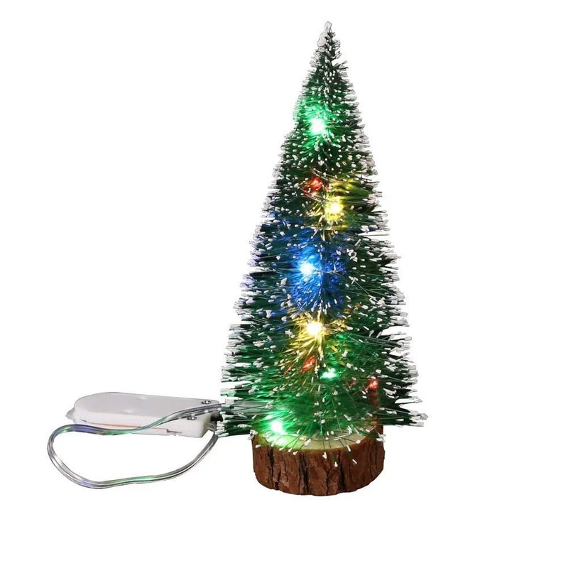 1pc LED Light Mini Artificial Christmas Trees Decorations Festival Tabletop Miniature Snow Frost Xmas Tree Decor 4Sizes - MAGUSTA BEAUTY