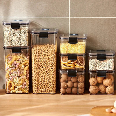 1PC Sealed Jar Airtight Container Grain Pasta Storage Box Plastic Moisture - proof Box Household Kitchen Organizer Seasoning Jars - MAGUSTA BEAUTY