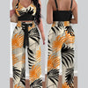 2 Piece Outfits For Women 2025 Sexy V - Neck Strap Shirred Slim Crop Top & Lace - up Wide Leg Pants Sets Elegant Office Lady Suit - MAGUSTA BEAUTY
