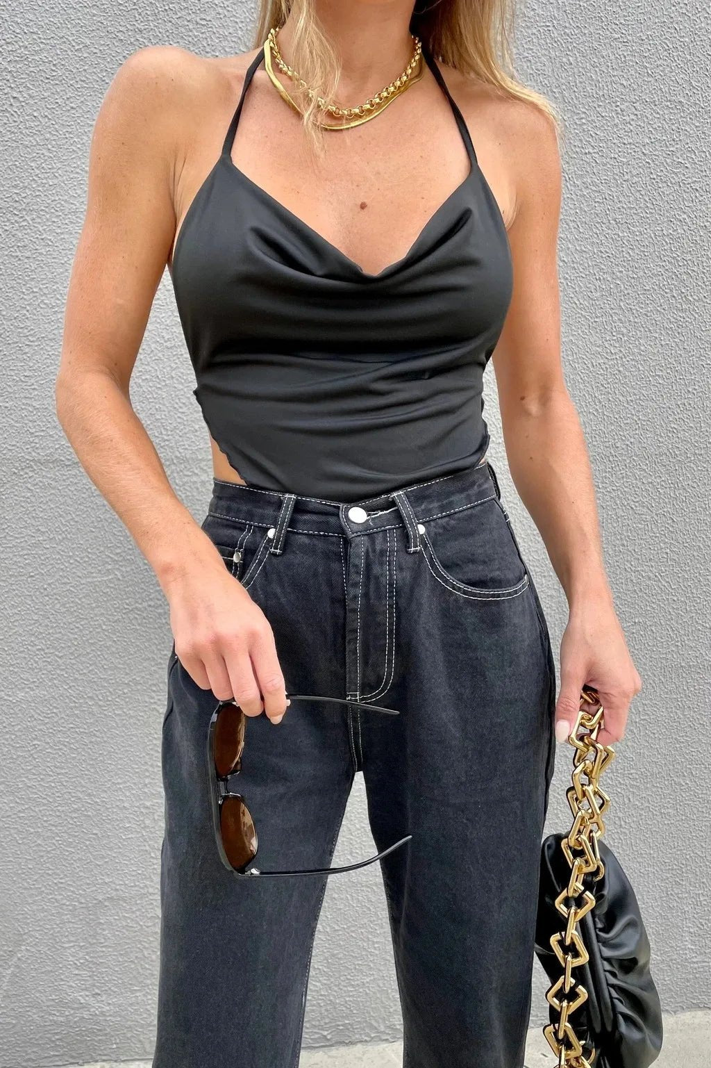 2023 Women Sexy Retro Crop Tops Purple Halter Backless Corset Tops Summer Sleeveless Tie Up Camisoles Wrap Bust Vest Y2k Clothes - MAGUSTA BEAUTY