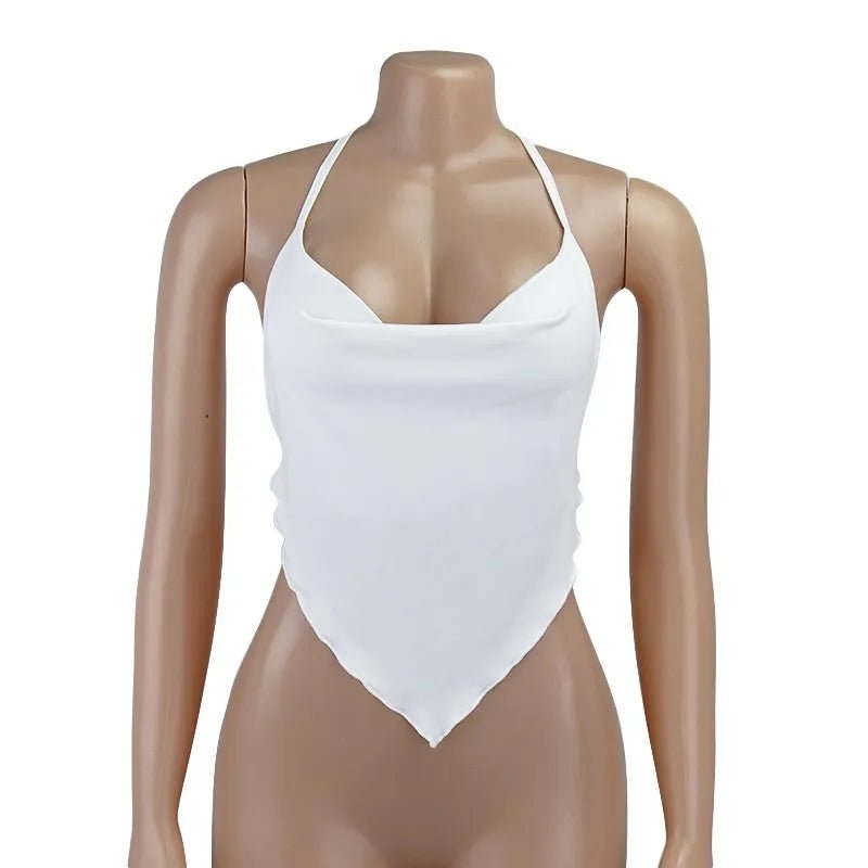 2023 Women Sexy Retro Crop Tops Purple Halter Backless Corset Tops Summer Sleeveless Tie Up Camisoles Wrap Bust Vest Y2k Clothes - MAGUSTA BEAUTY