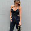 2023 Women Sexy Retro Crop Tops Purple Halter Backless Corset Tops Summer Sleeveless Tie Up Camisoles Wrap Bust Vest Y2k Clothes - MAGUSTA BEAUTY