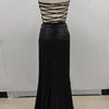 2024 New Arrival Women Gold Color Sexy Laced - up Tops 2 Pieces Bodycon Floor - Length Dress Celebrate Evening Party Prom Dress - MAGUSTA BEAUTY