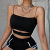 2025 New Fashion Hot Sexy Women Summer Sexy Casual Sleeveless Cut - Out Short Tee Shirt Crop Top Vest Strap Tank Top Blouse - MAGUSTA BEAUTY