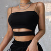 2025 New Fashion Hot Sexy Women Summer Sexy Casual Sleeveless Cut - Out Short Tee Shirt Crop Top Vest Strap Tank Top Blouse - MAGUSTA BEAUTY